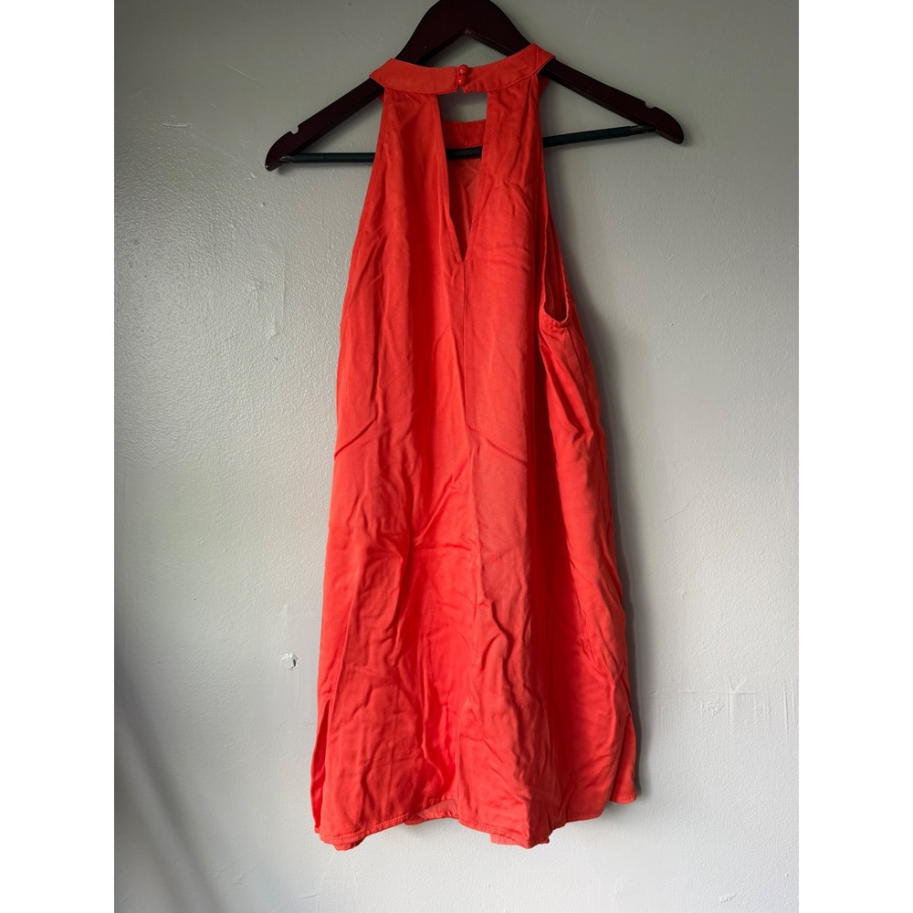 Lulus Coral Orange Floral Embroidered Halter Mini Dress Small Boho Summer - Picture 4 of 4